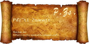 Póti Zsanett névjegykártya